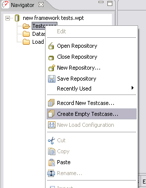 Creating an empty Testcase