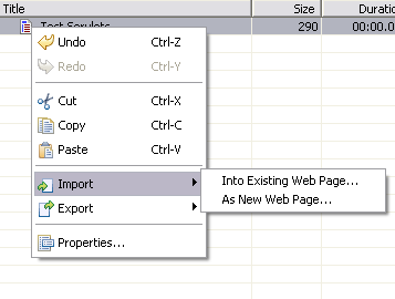 Importing a transaction